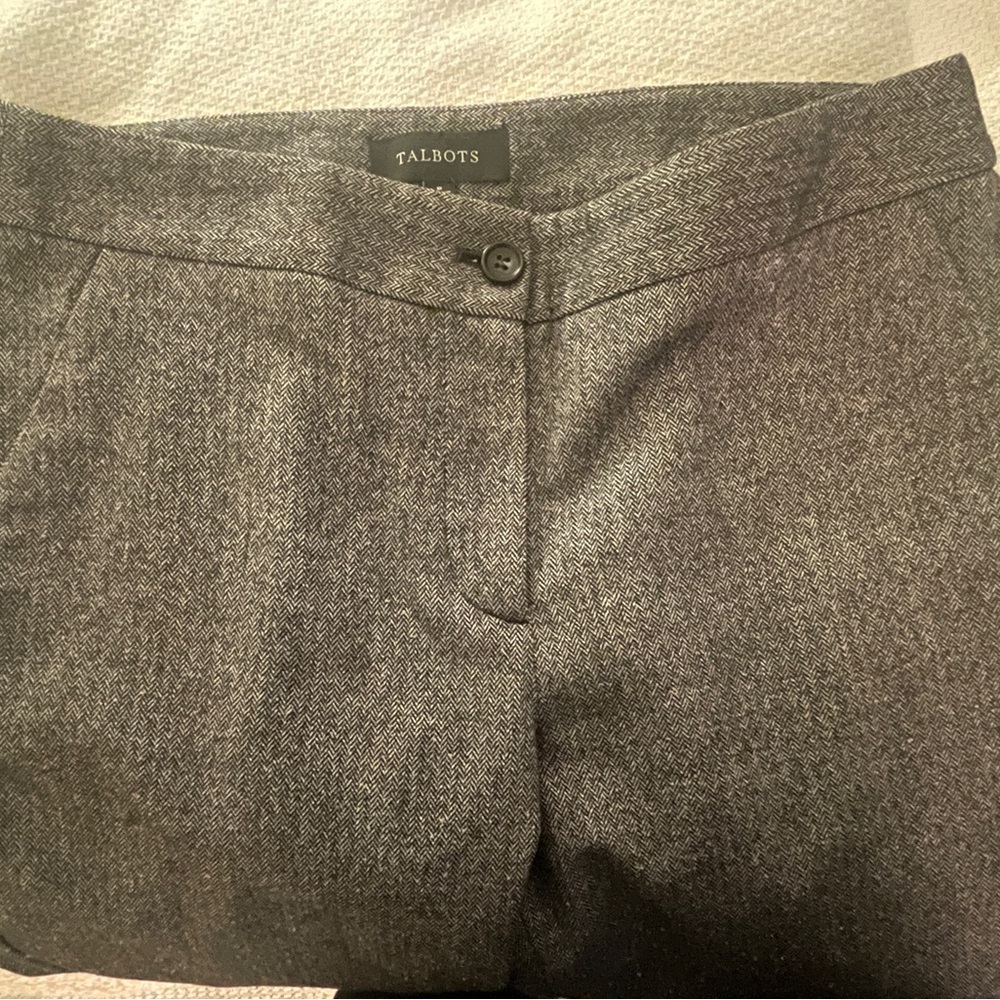 Talbots Charcoal Herringbone Trousers
